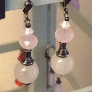 💗ARTSIAN RoseQuartz Patina SwarovskiCrystal Drops